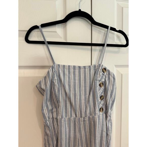 JAPNA Blue & White Striped Wide-Leg Cottage Jumpsuit Size M - Picture 4 of 8